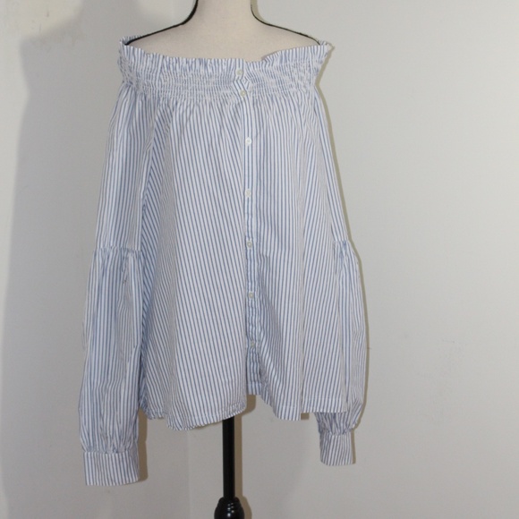 Gap, long sleeves off the shoulder button down top - Picture 2 of 10